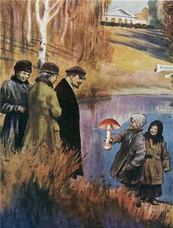 600x791, 215 Kb / ленин, гриб, мухомор, дети, рисунок