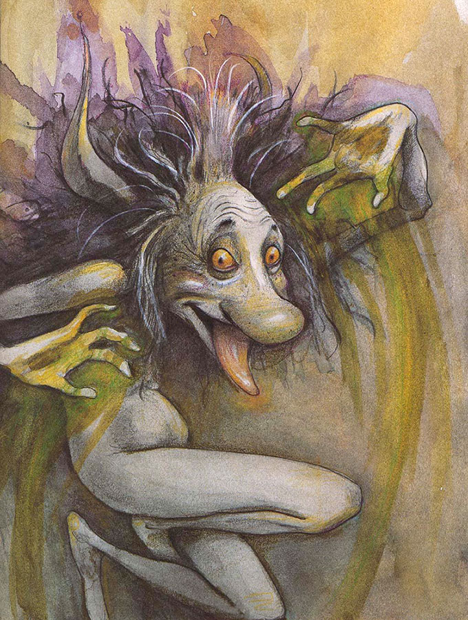 680x900, 221 Kb / бесноватая, мифология, Шишига, взъерошенные волосы, нелепый вид, бросается на мужчин