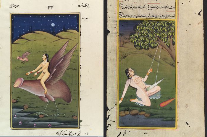 700x466, 63 Kb / женщины, птицехуи, деревья, небо, луна