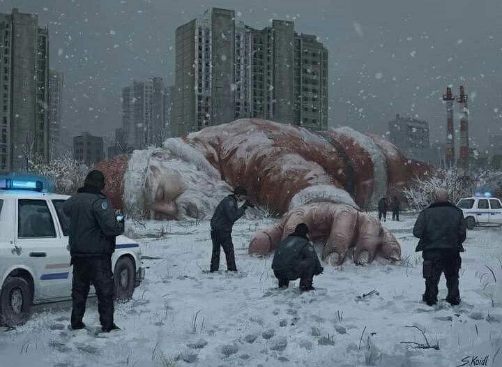 720x526, 70 Kb / дед мороз, труп, напился, полиция, милиция, снег, зима, мёртвый, пьяный, рука