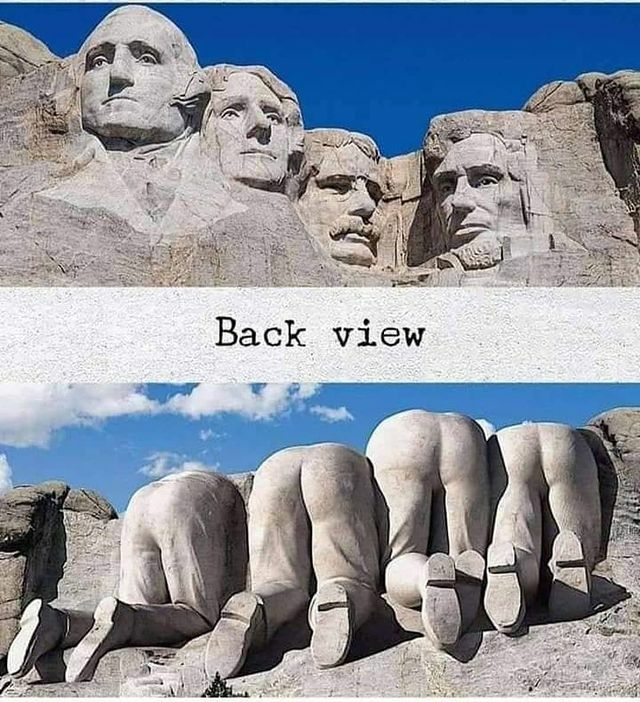 640x702, 106 Kb / спереди, сзади, президенты, монумент, скала, гора, Рашмор, скульптура,