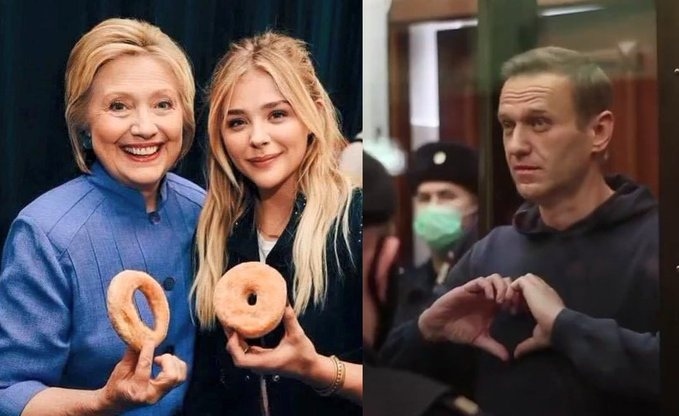 679x416, 76 Kb / пончик, навальный, Клинтон, размер, блондинка