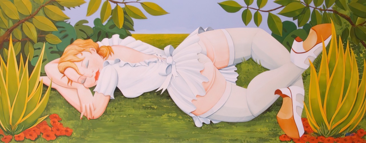 1280x500, 154 Kb / девка, рыжая, жопа, рисунок