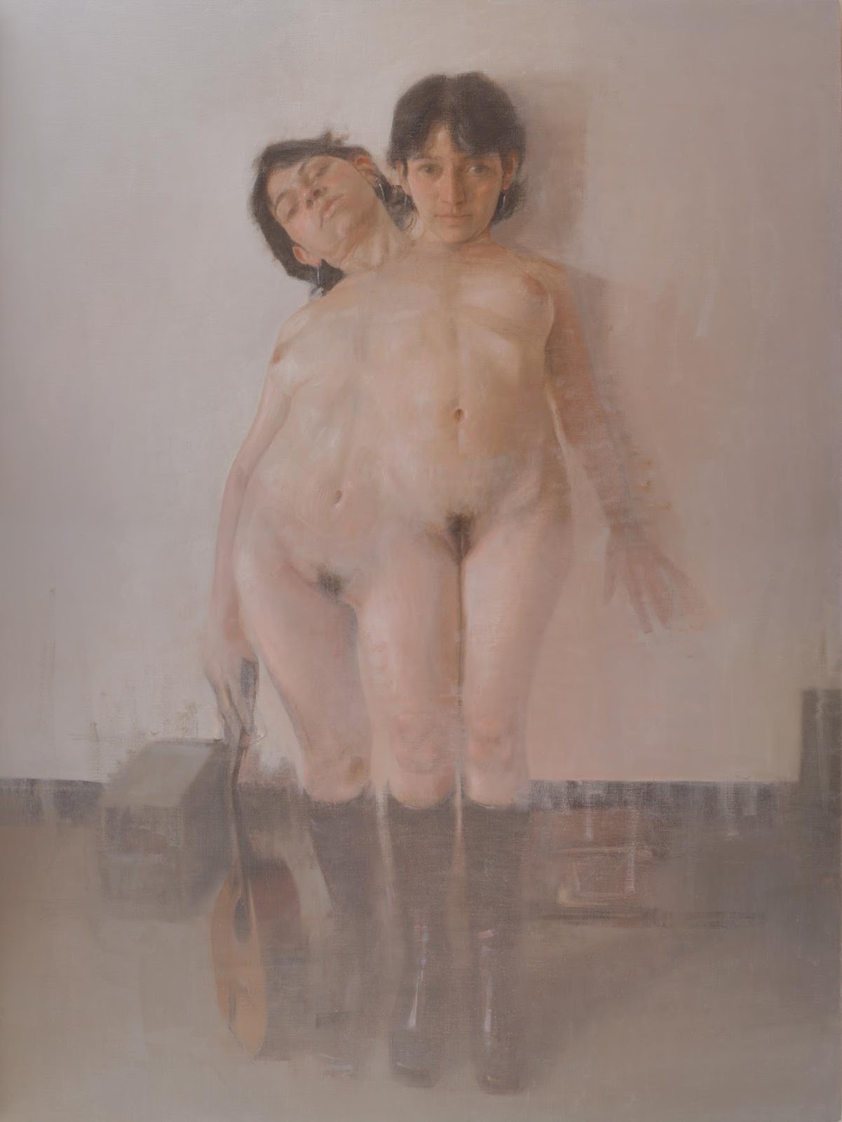 1201x1600, 135 Kb / девки, сиамские, близняшки, мандолина, рисунок