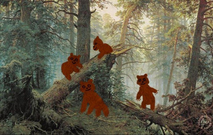 720x456, 82 Kb / Картина, шишкин, медведи, дедлайн
