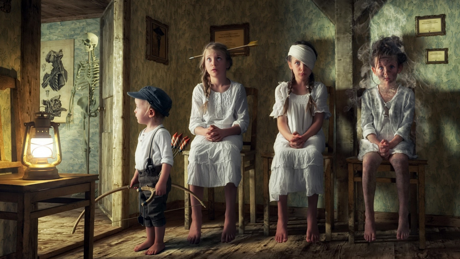 1500x844, 445 Kb / лук, рогатка, ракеты, стрела, повязка, дым