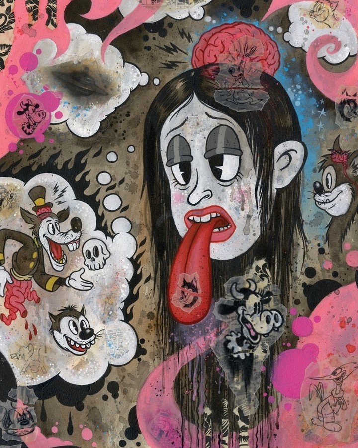 720x900, 247 Kb / девка, язык, мультяшки, нло, нех, рисунок