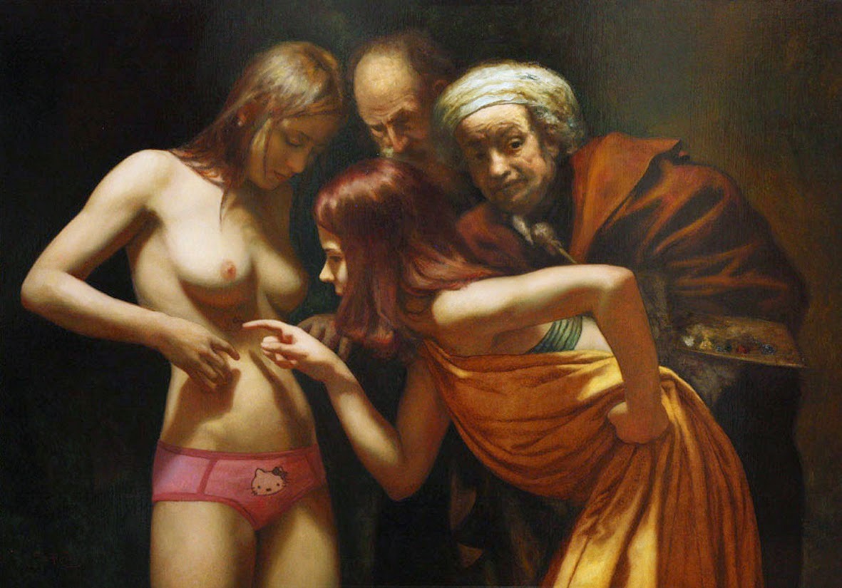 1181x825, 173 Kb / девки, hello kitty, рисунок, коллаж, Сesar Santos