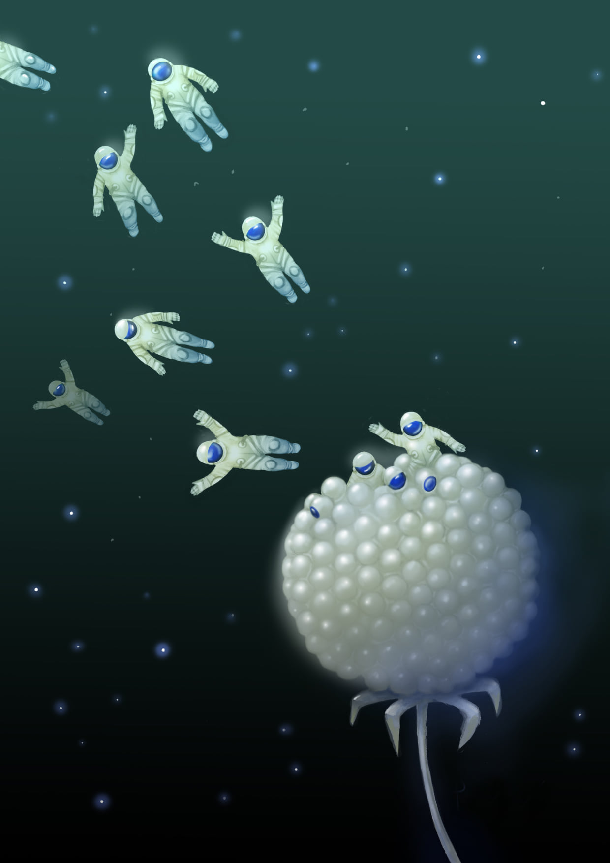 1240x1754, 99 Kb / Андрей Попов, одуванчик, космонавт,