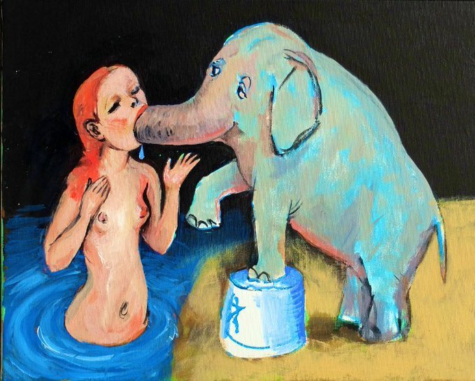 679x545, 94 Kb / девка, сосёт, хобот, слоник, рисунок