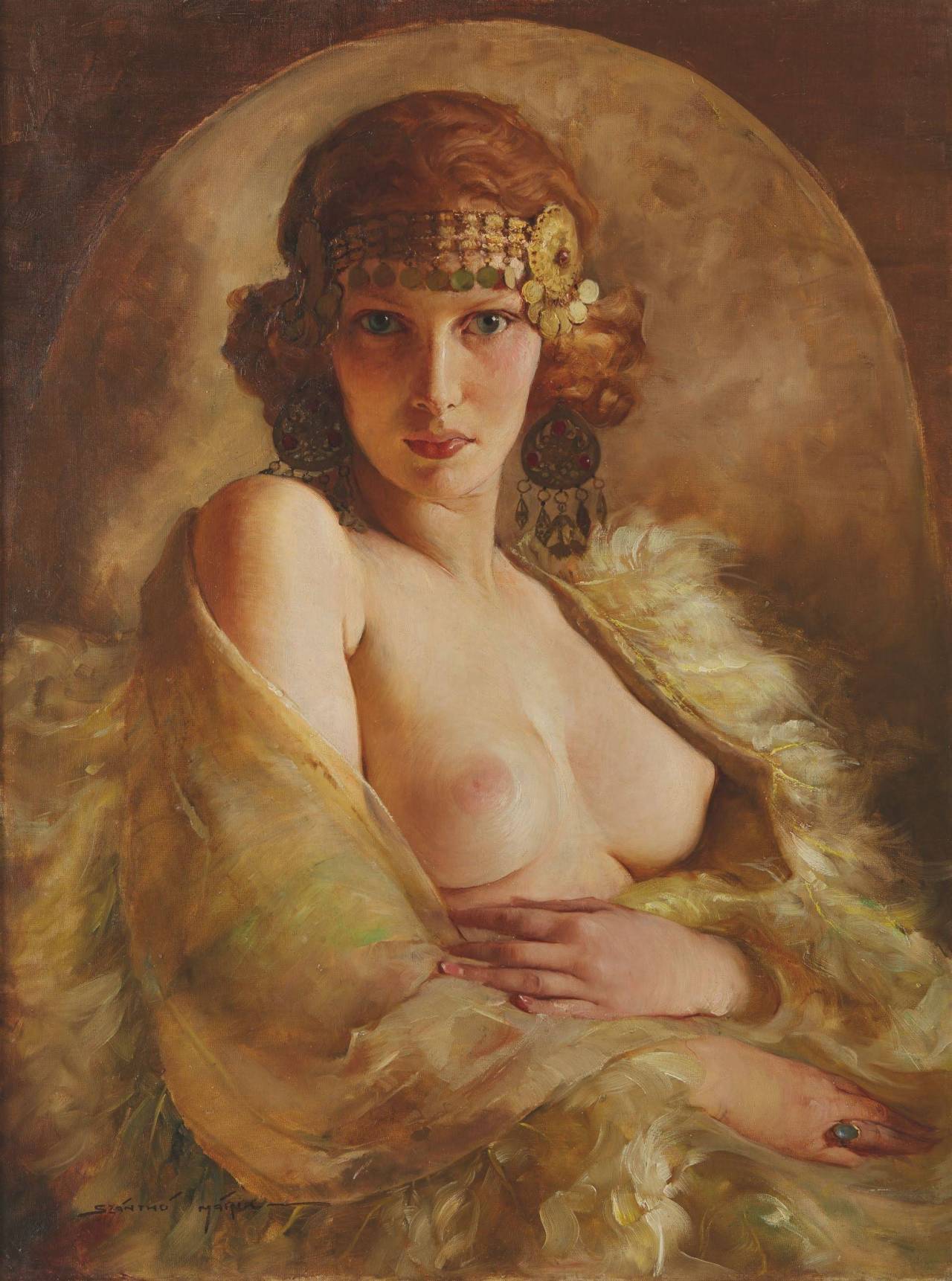 1280x1722, 203 Kb / девка, серьги, украшения, шкура, рисунок, Maria Szantho