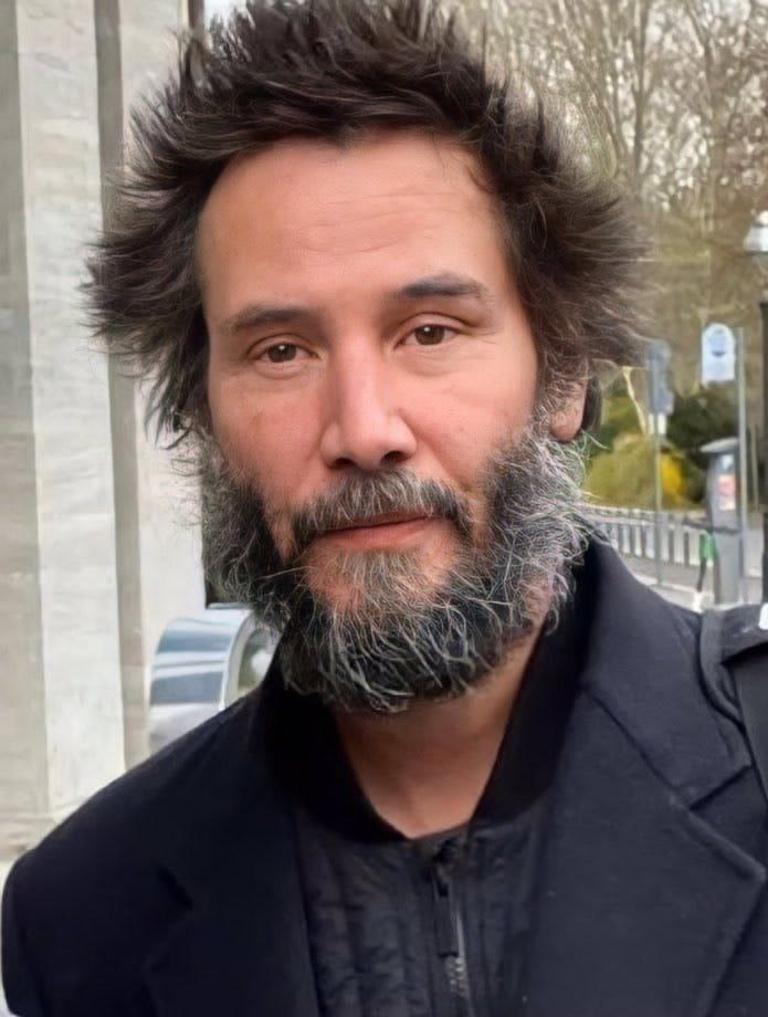 695x920, 91 Kb / киану ривз, борода, лохматый