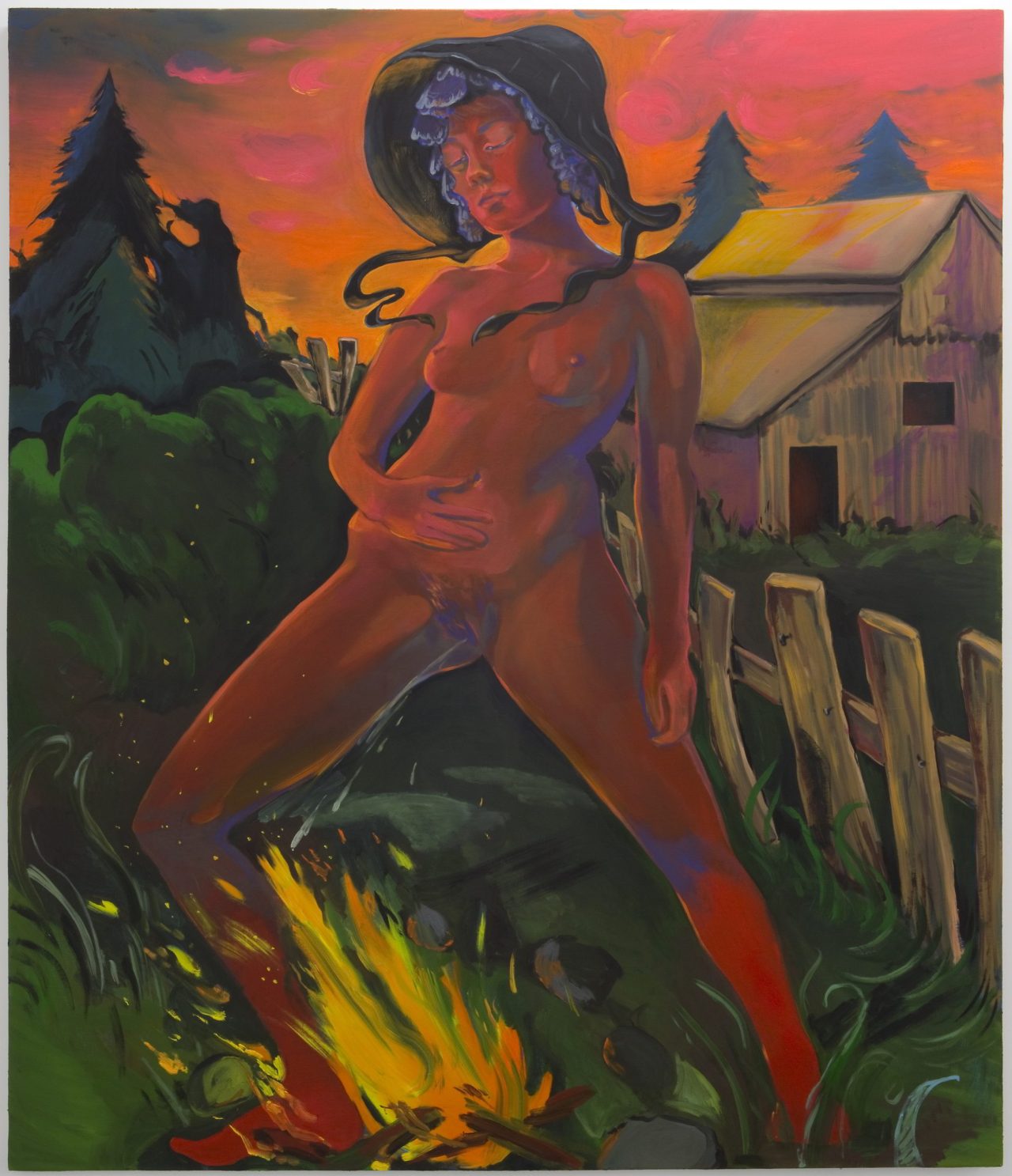 1280x1487, 197 Kb / костёр, забор, капор, рисунок