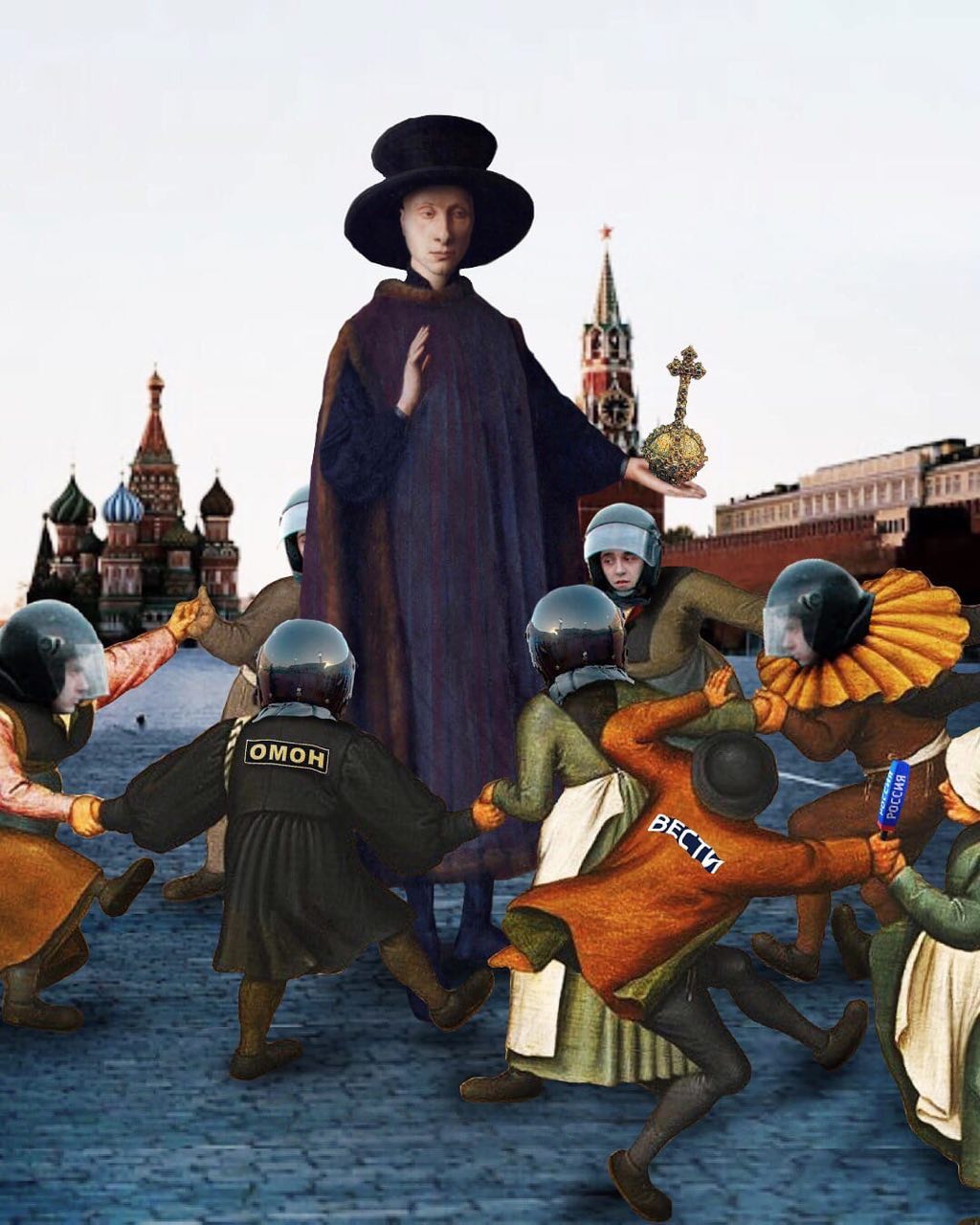 1024x1280, 163 Kb / Путин, ОМОН, космонавты, вести, Кремль, политота, шляпа