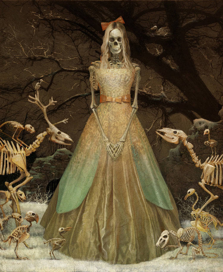 750x914, 143 Kb / девка, скелеты, звери, рисунок