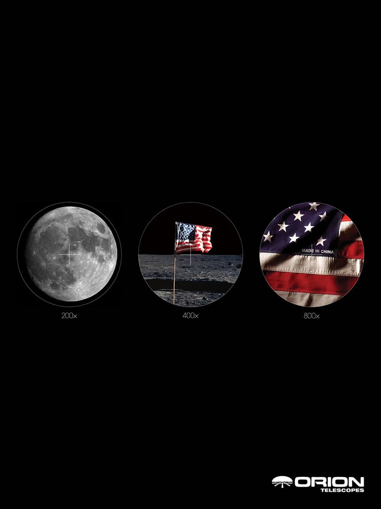 750x1000, 34 Kb / телескоп, луна, флаг, китай