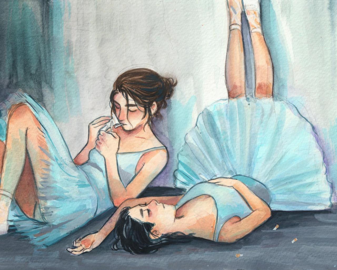 1280x1028, 177 Kb / девки, отдых, рисунок