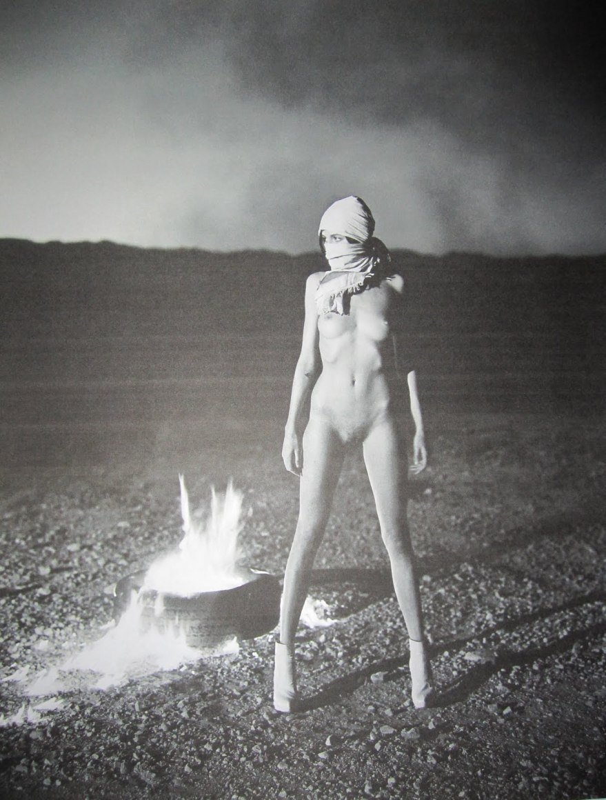 879x1160, 174 Kb / ч/б, покрышка, огонь, Nicole Trunfio, платок