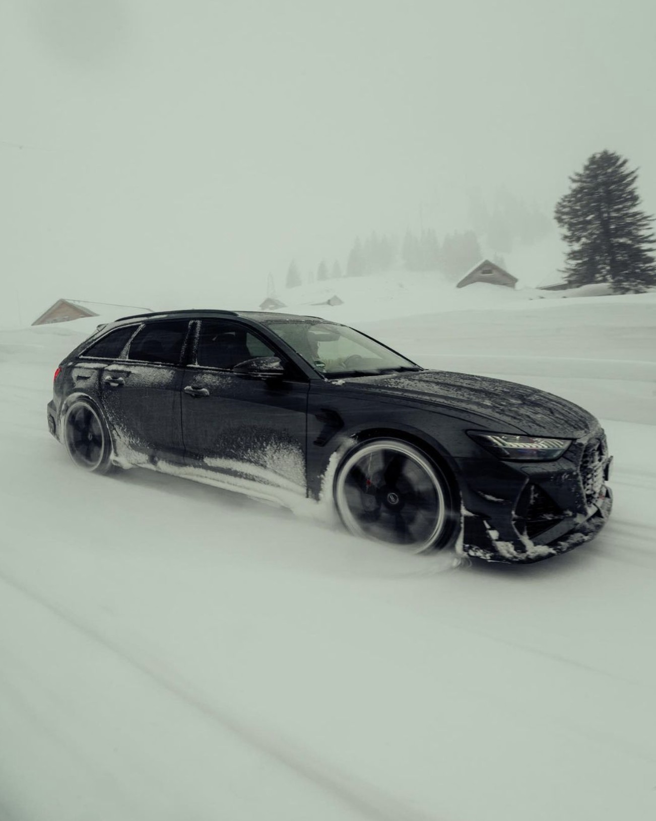 1302x1630, 152 Kb / автомобиль, снег, ауди, универсал