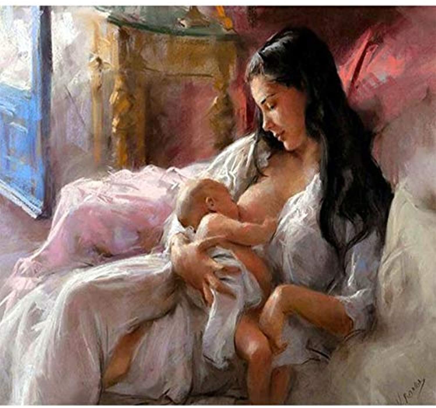 1500x1404, 143 Kb / женщина, ребенок, мама, картина