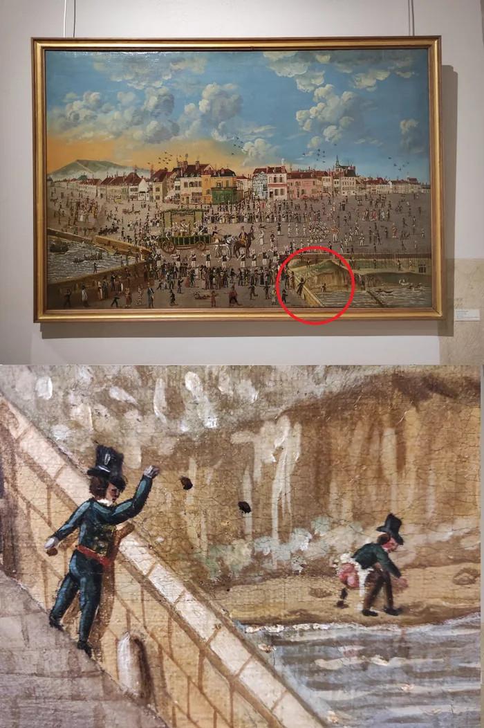 700x1052, 124 Kb / Картина, мост, река, музей, срет, камни, кидает, какает