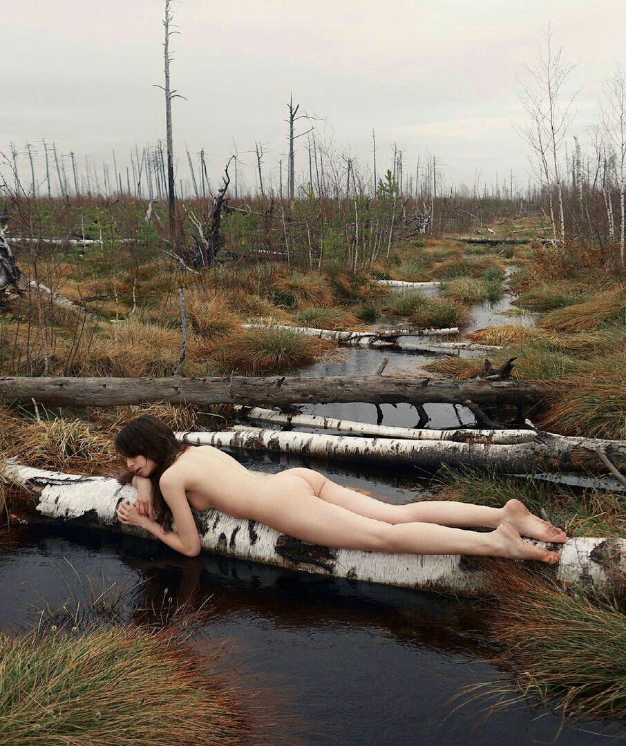 906x1080, 272 Kb / береза, голая, брюнетка, болото