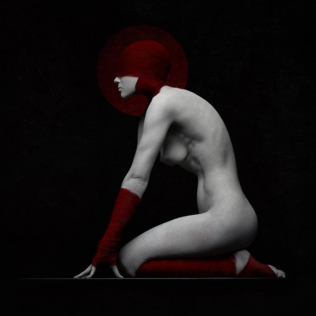 1280x1280, 77 Kb / Голая, красное