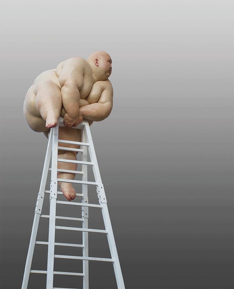 750x927, 40 Kb / лестница, толстяк, рендер