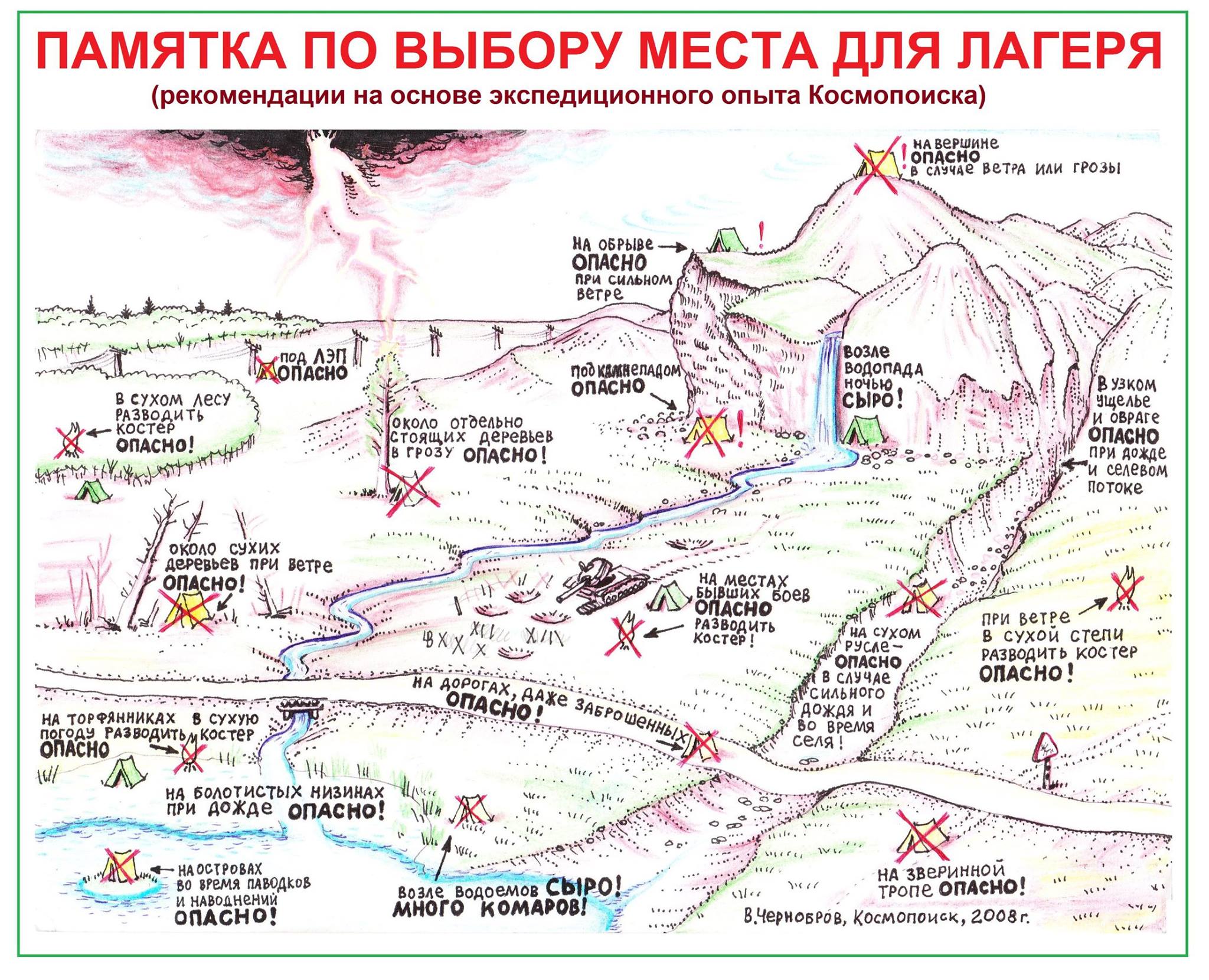 2048x1660, 475 Kb / палатка, карта, схема, правило, место, лес, костёр, поход, памятка