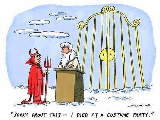 519x390, 39 Kb / рай, ворота, апостол, Павел, карнавал, вечеринка, костюм, дьявол