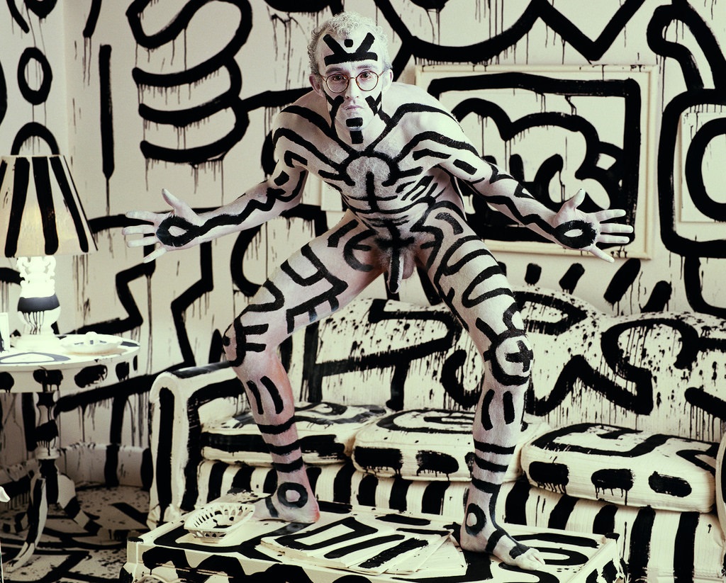 1024x823, 346 Kb / Keith Haring, очки, бодиарт