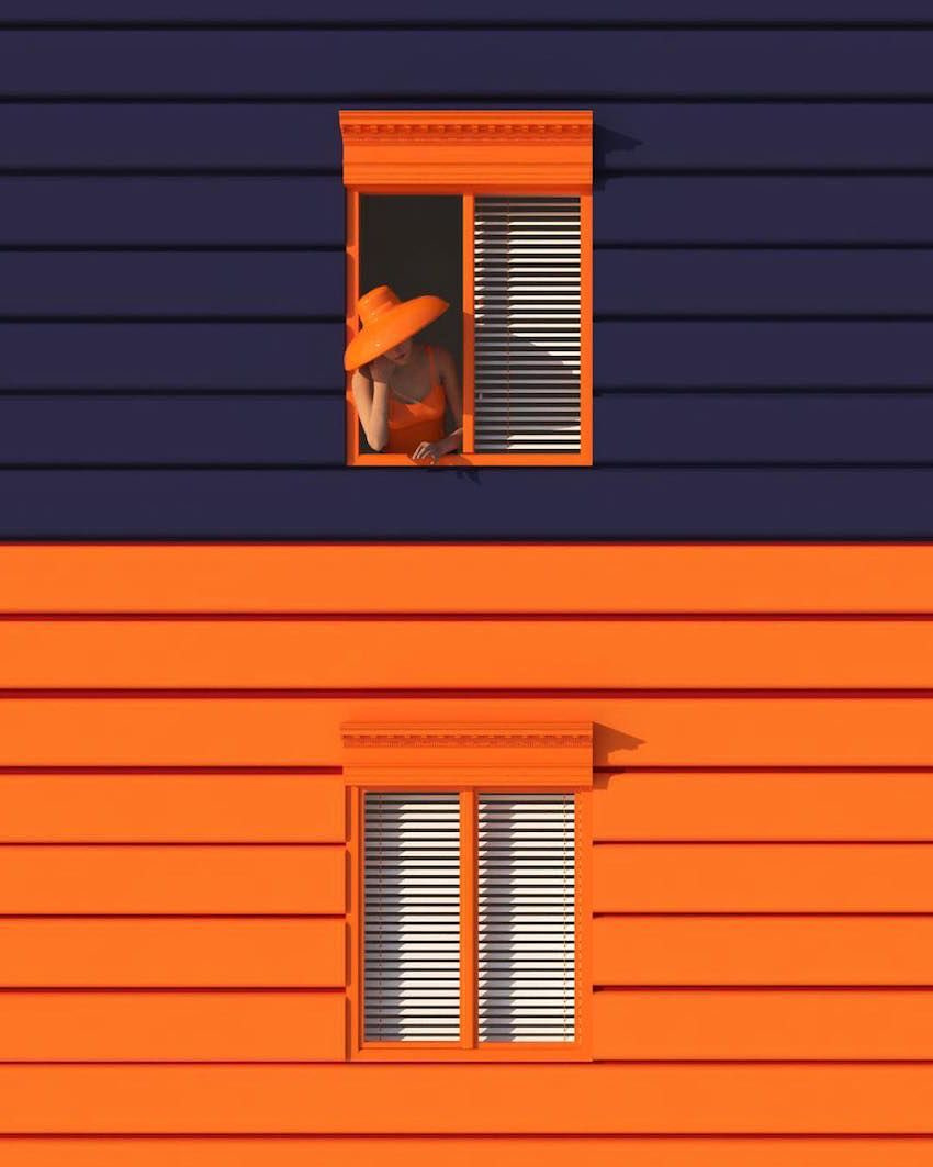 850x1063, 151 Kb / Оранжевый, окно, шляпка