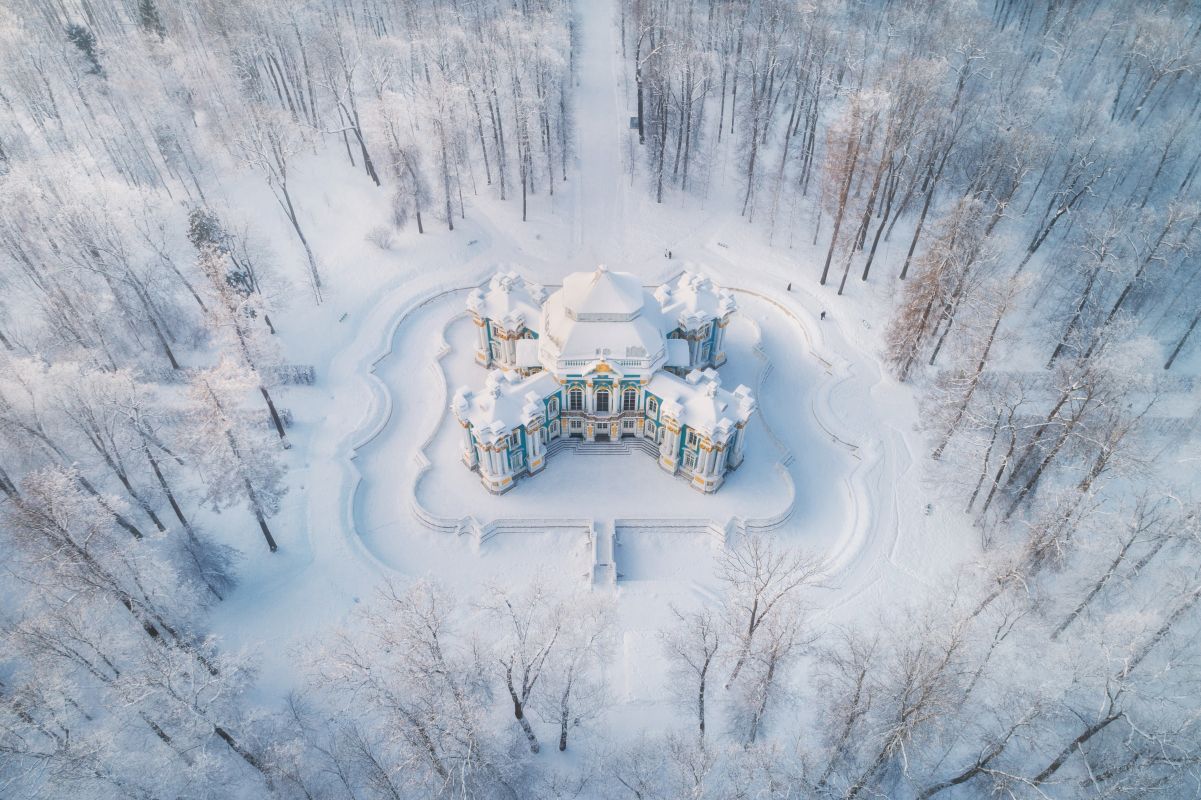 1201x800, 186 Kb / снег, лес, дворец, Царское село, Эрмитаж