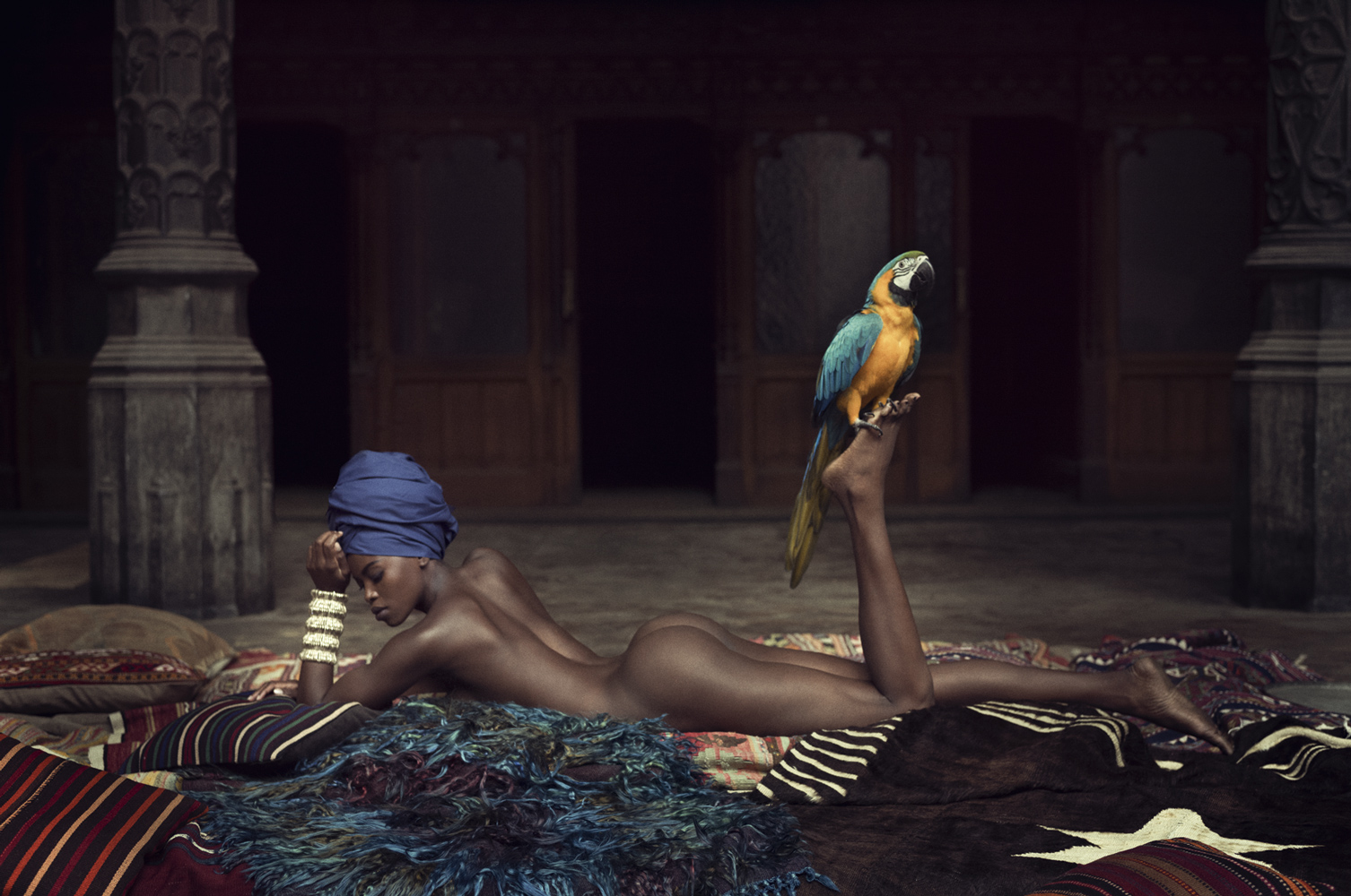 1506x1000, 555 Kb / Тюрбан, попугай, чернь, покрывало