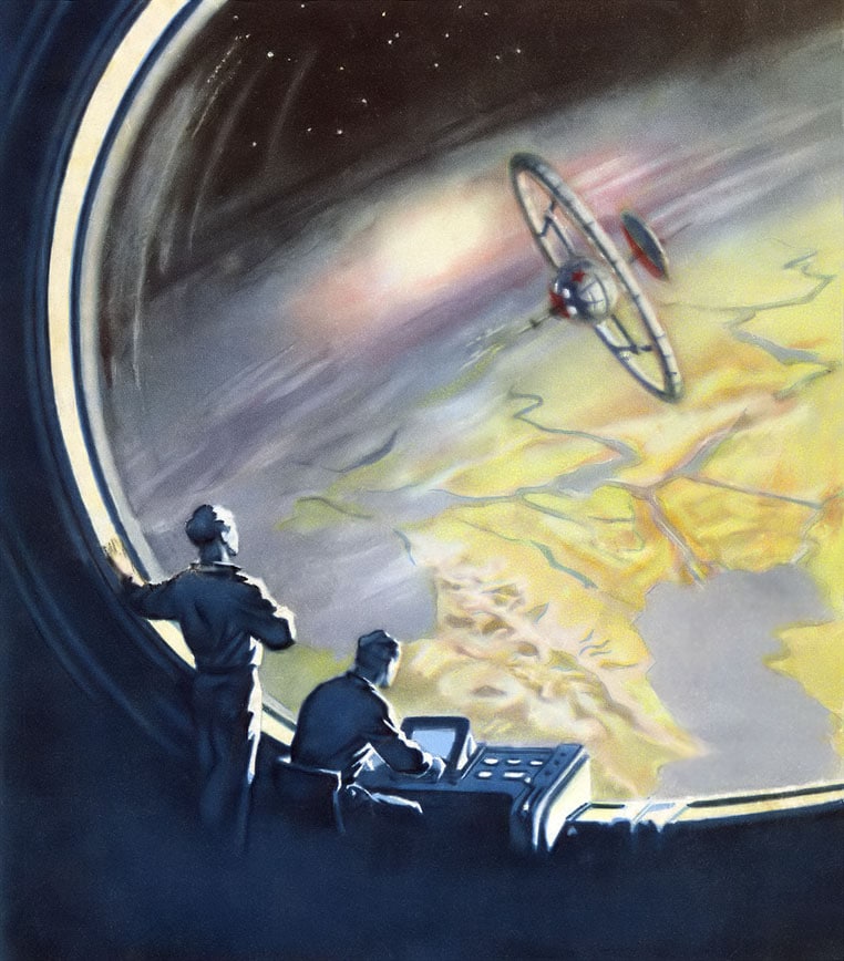 762x868, 115 Kb / космос, иллюминатор, станция, Кольчицкий