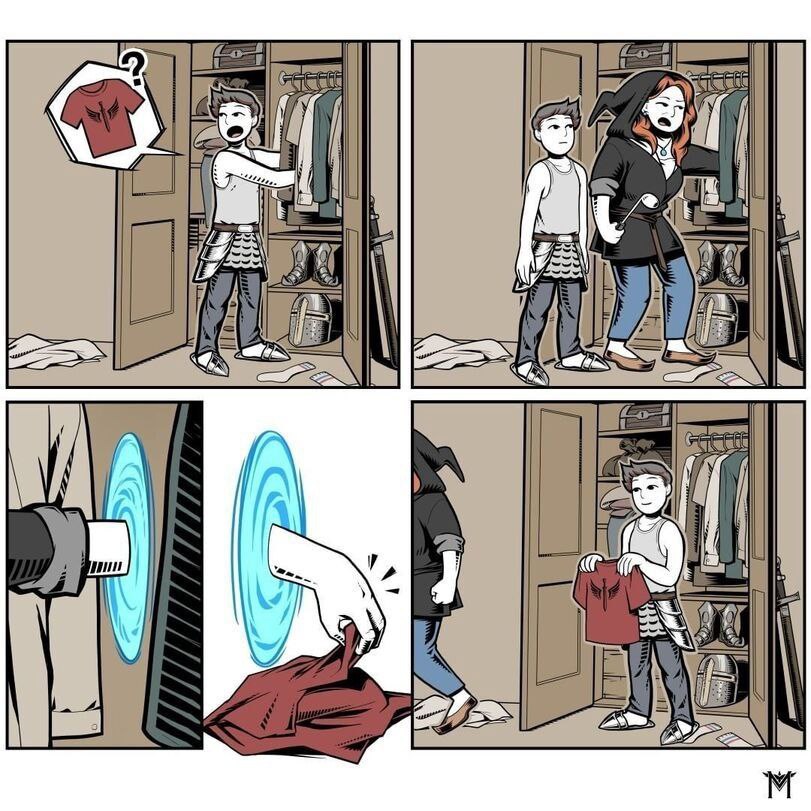 811x811, 145 Kb / мама, футболка, шкаф, помощь, ведьма, портал