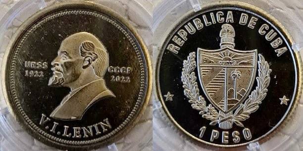 612x306, 41 Kb / монета, ссср, куба, Ленин, песо