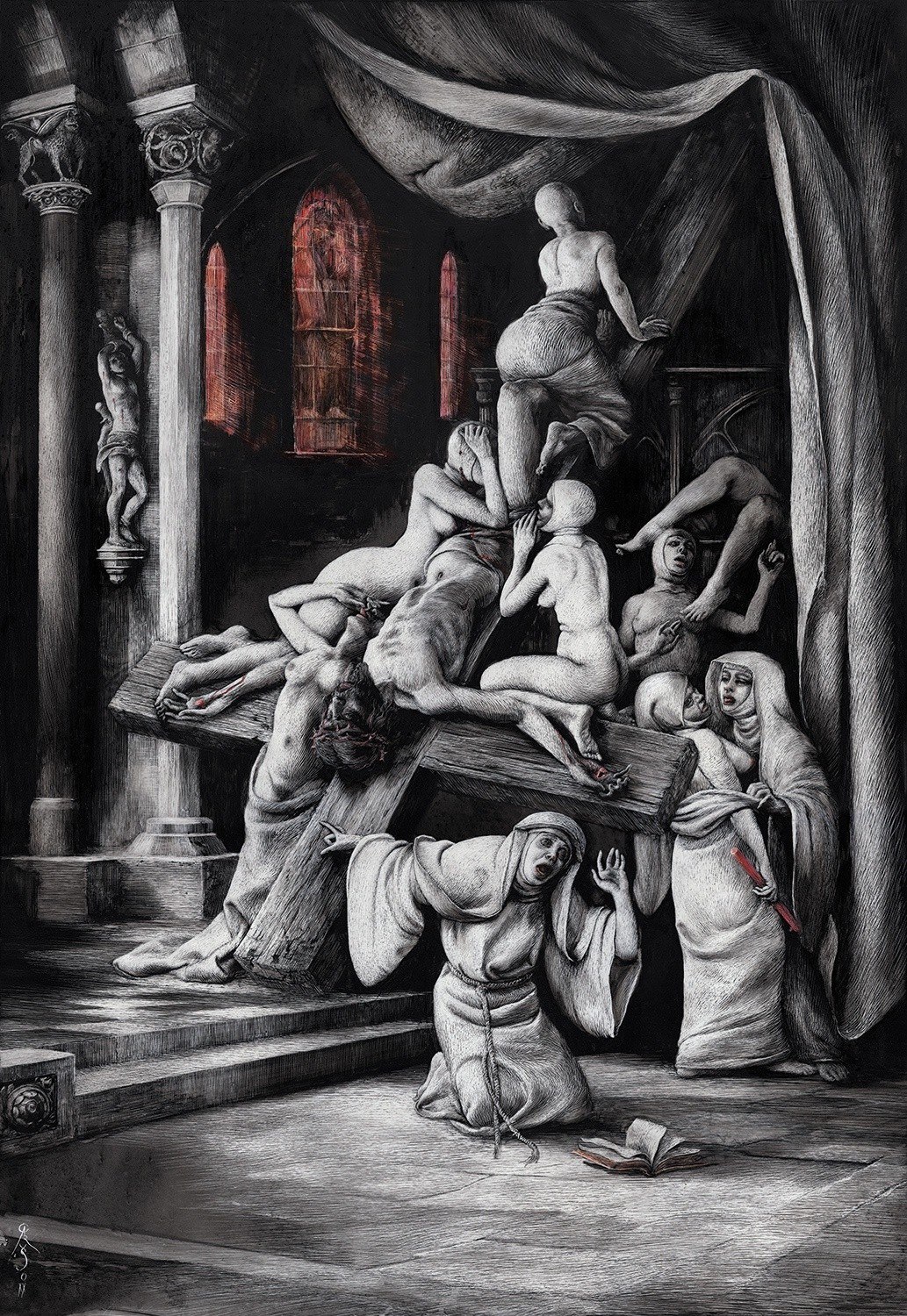 1033x1500, 620 Kb / крест, Иисус, монашки