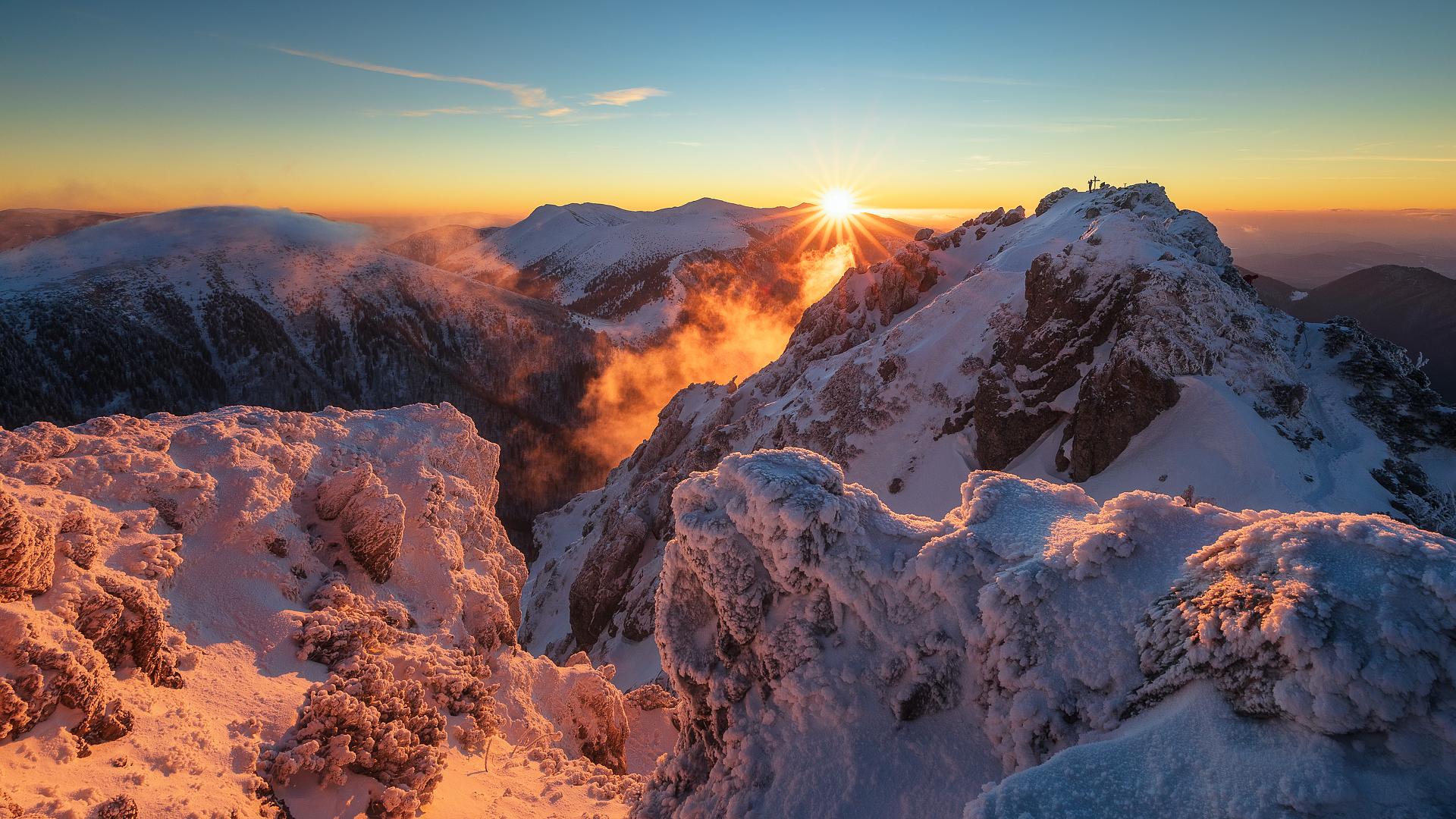 1920x1080, 388 Kb / горы, снег, солнце