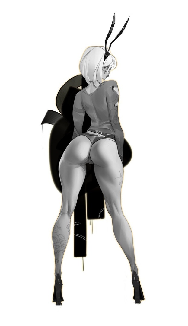 623x1080, 73 Kb / ч/б, кролик, уши