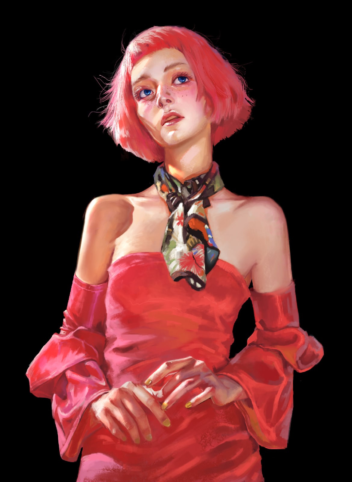 1170x1600, 265 Kb / красная, платок