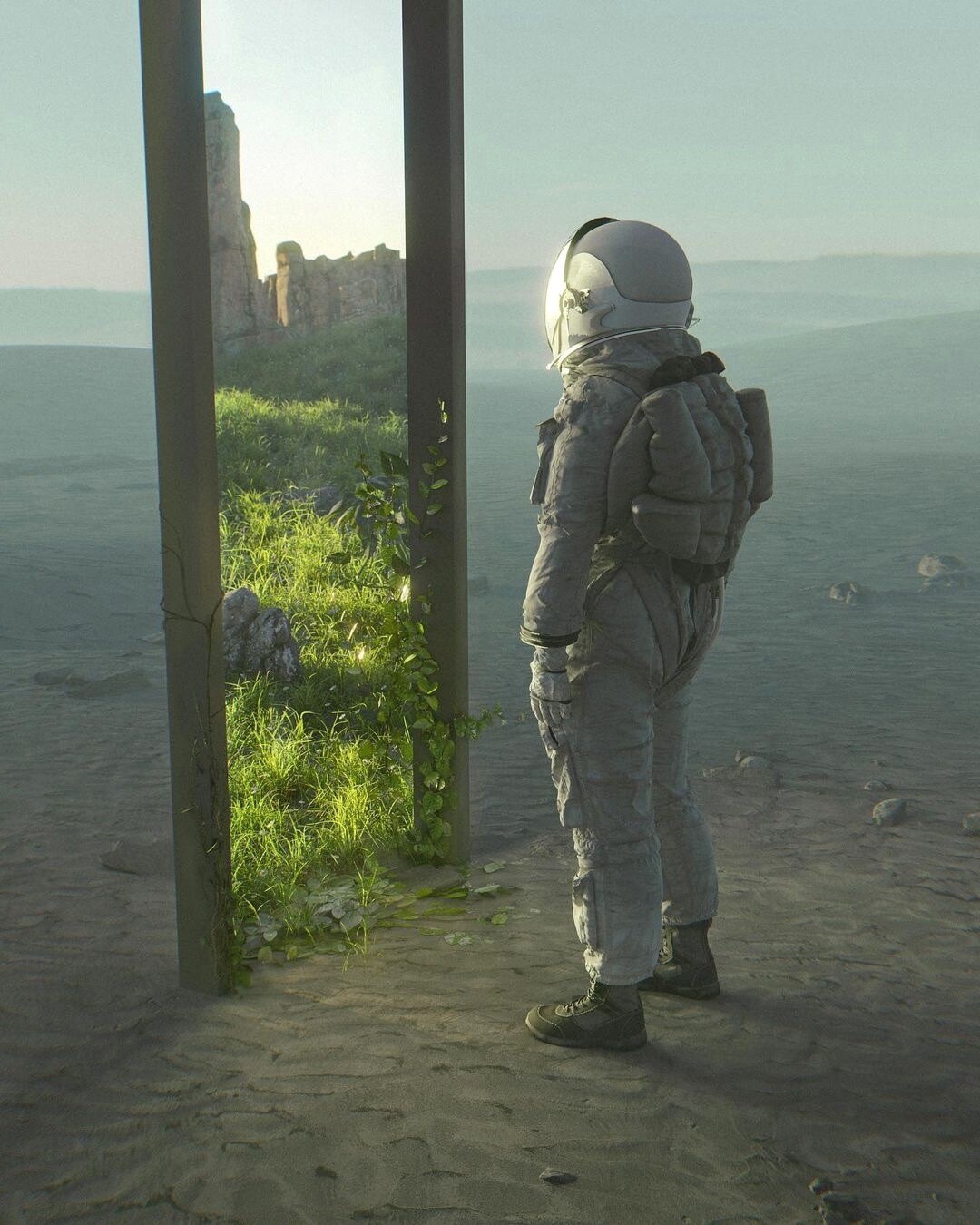 1080x1350, 381 Kb / дверь, скафандр, космонавт