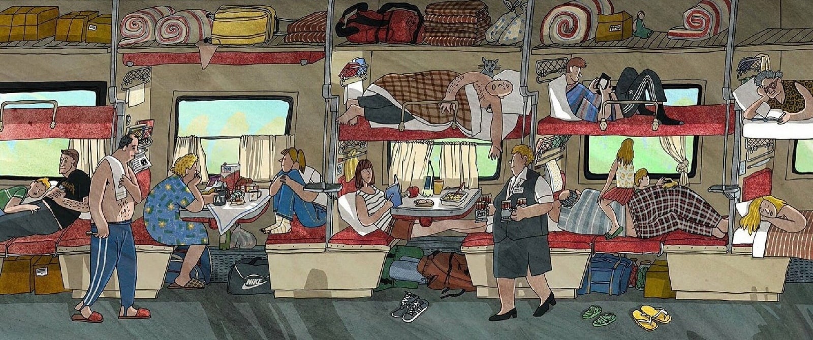 1600x669, 513 Kb / поезд, вагон, плацкарт, разрез