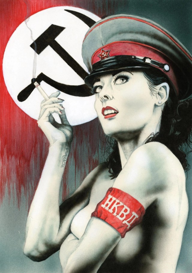 640x910, 143 Kb / нквд, фуражка, серп, молот, сигарета, рисунок