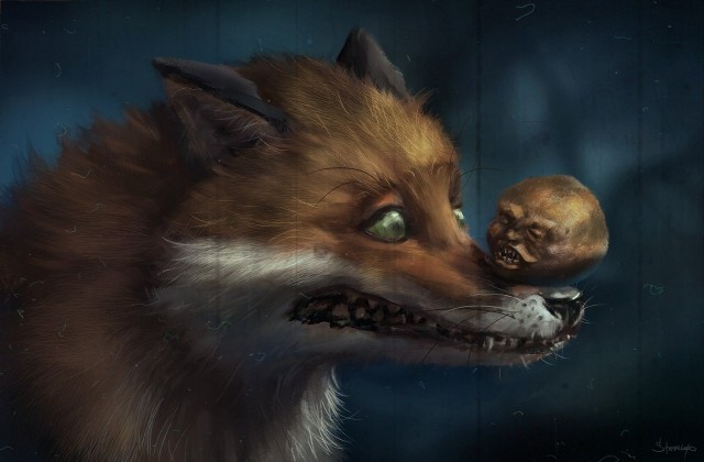 640x420, 46 Kb / лиса, колобок, рисунок