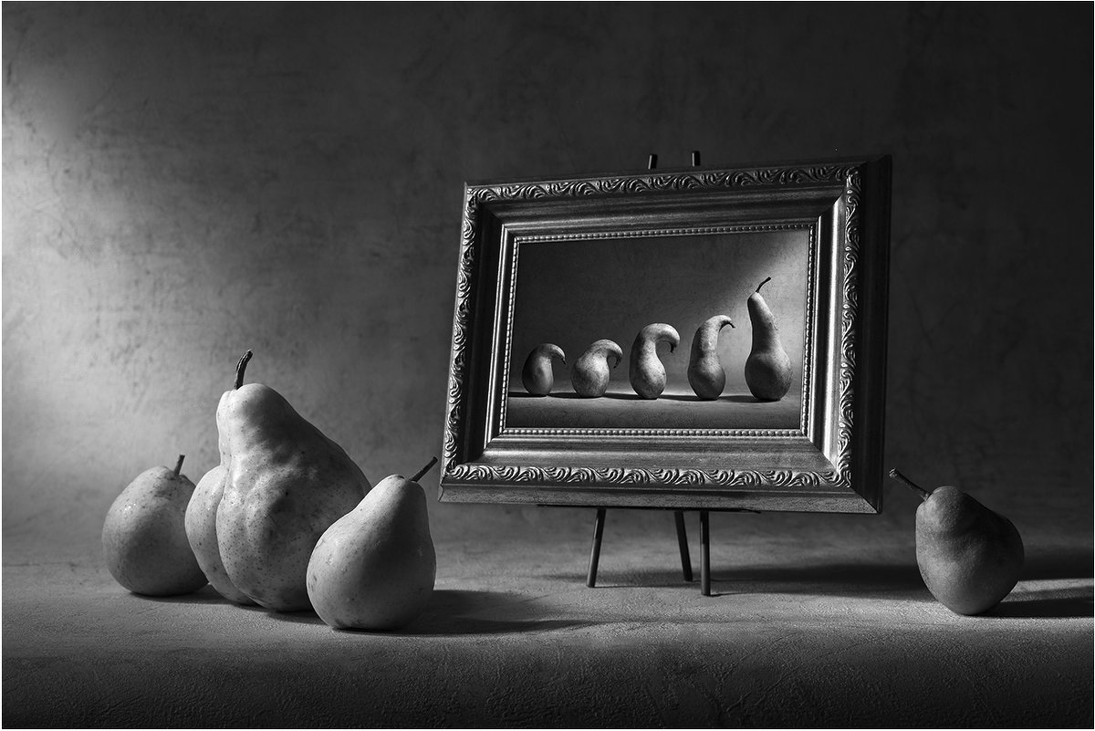 1200x801, 143 Kb / груши, картина, эволюция, ч/б