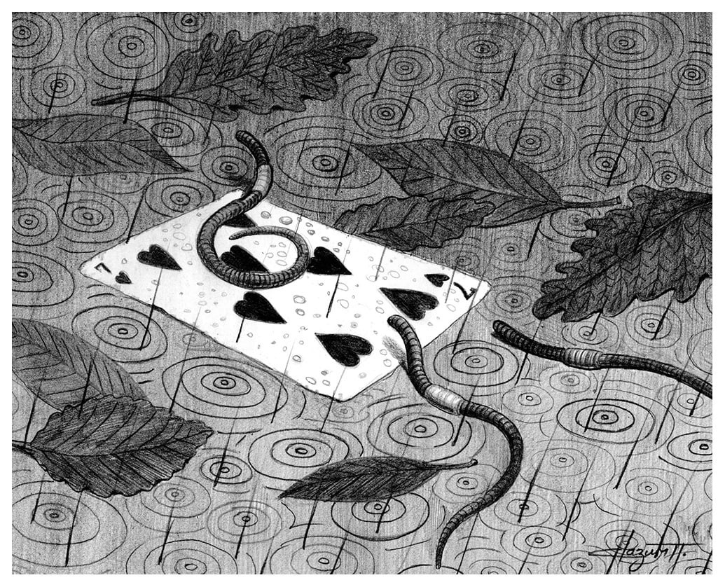 1035x838, 490 Kb / семёрка, десятка, черви, Павел Назим, карта, ч/б