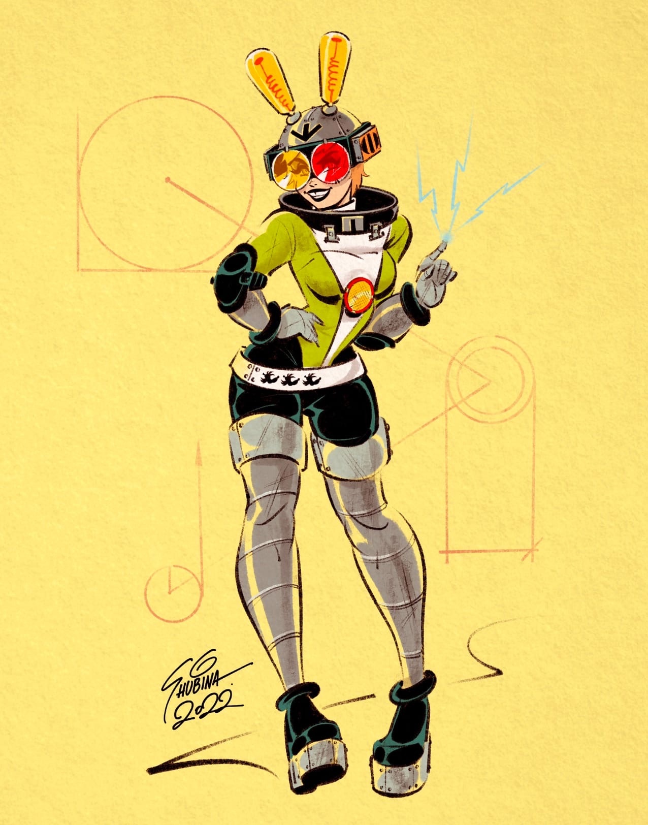 1276x1624, 381 Kb / Светлана Шубина, робот, Ну Погоди, заяц