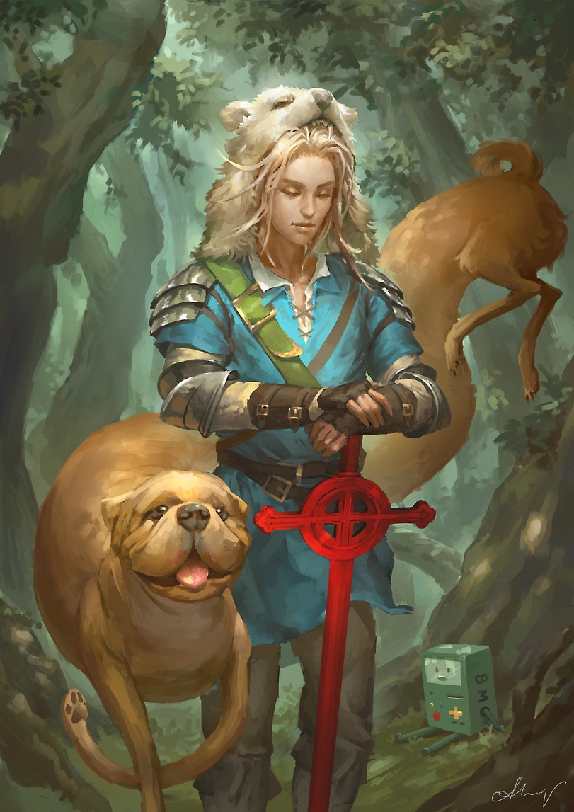 811x1147, 288 Kb / AlyshaLowery, adventure time, Джейк, Финн, Бимо