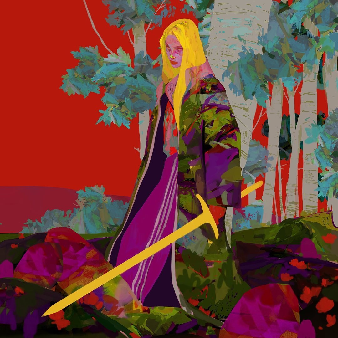 1080x1080, 293 Kb / blackgoldsun, воин, меч, блондин